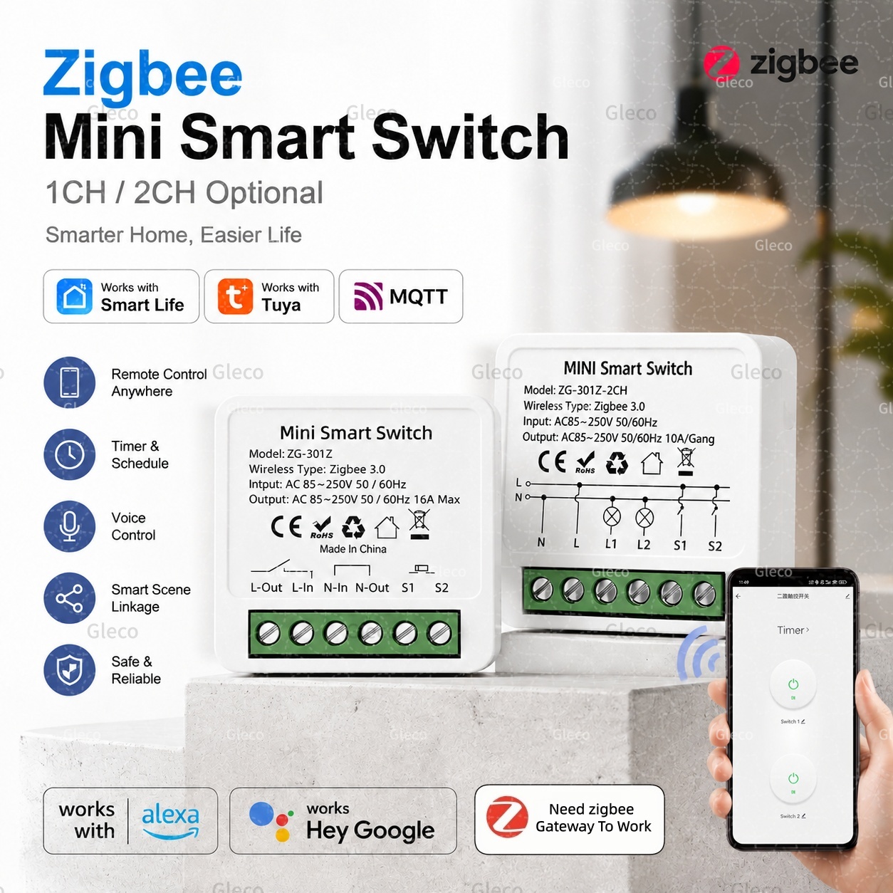 Zigbee Tuya Smart Switch Smart - Smart Home Hub 2 recension och pris