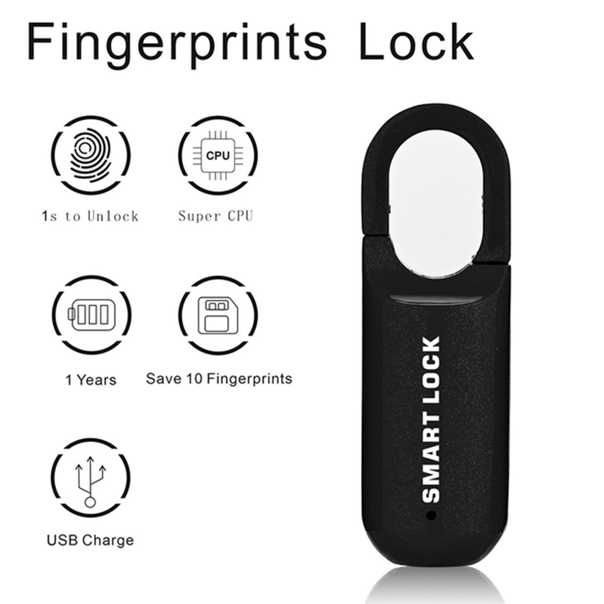 B44C 2X Fingerprint Padlock M0 - Smart Home Door Lock recension och pris